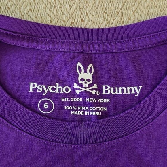Psycho Bunny Vivid Violet Purple Dylan Gradient T-Shirt - Size 6 (Large) - Picture 4 of 11